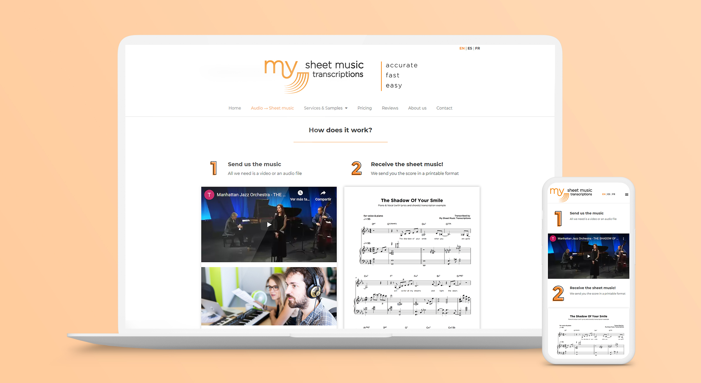My Sheet Music Transcriptions Mockup